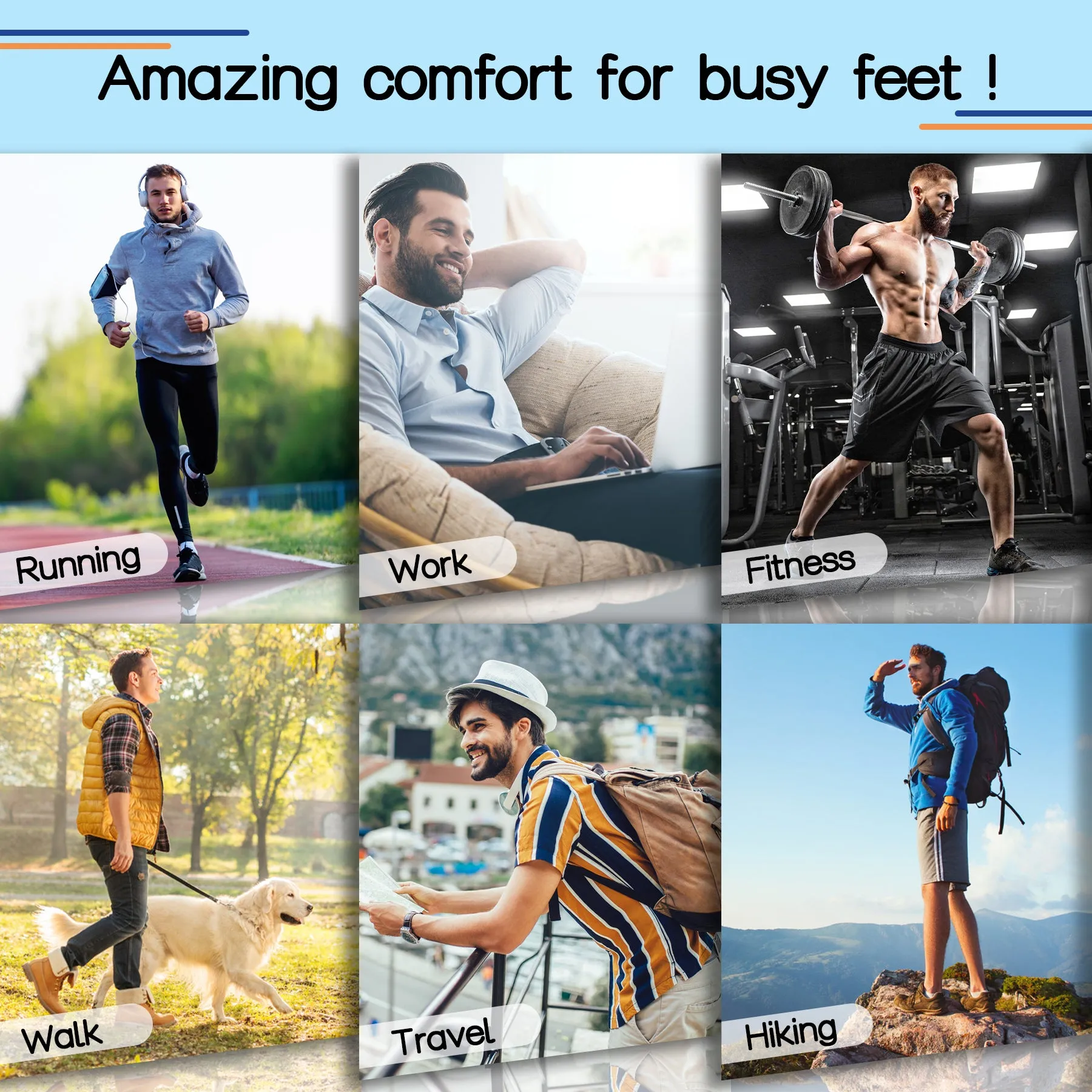 2 Pair Men Women Comfort Shoe Insoles for Crocs Clogs Garden Shoes Work Shoes Nurse Shoes Chef Shoes Barefoot