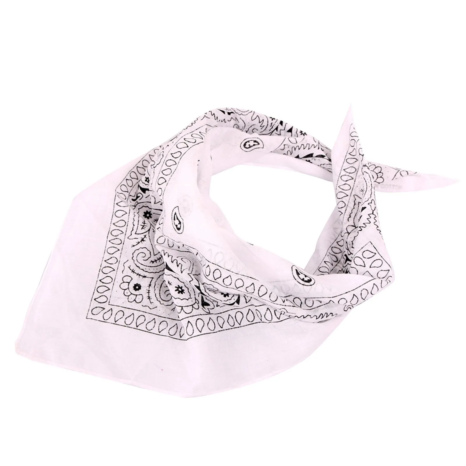 2 PCS Bandanas for Women Men, Multi-Purpose Scarf with Western Print Bandana Headband Scarf Headwear- Black & White