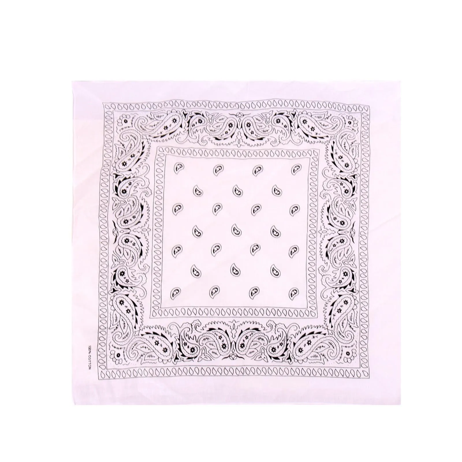 2 PCS Bandanas for Women Men, Multi-Purpose Scarf with Western Print Bandana Headband Scarf Headwear- Black & White