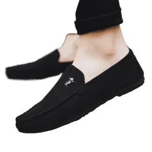2024 new boys Korean version of British trendy shoes summer social people black loafers men's personality men's casual shoes
