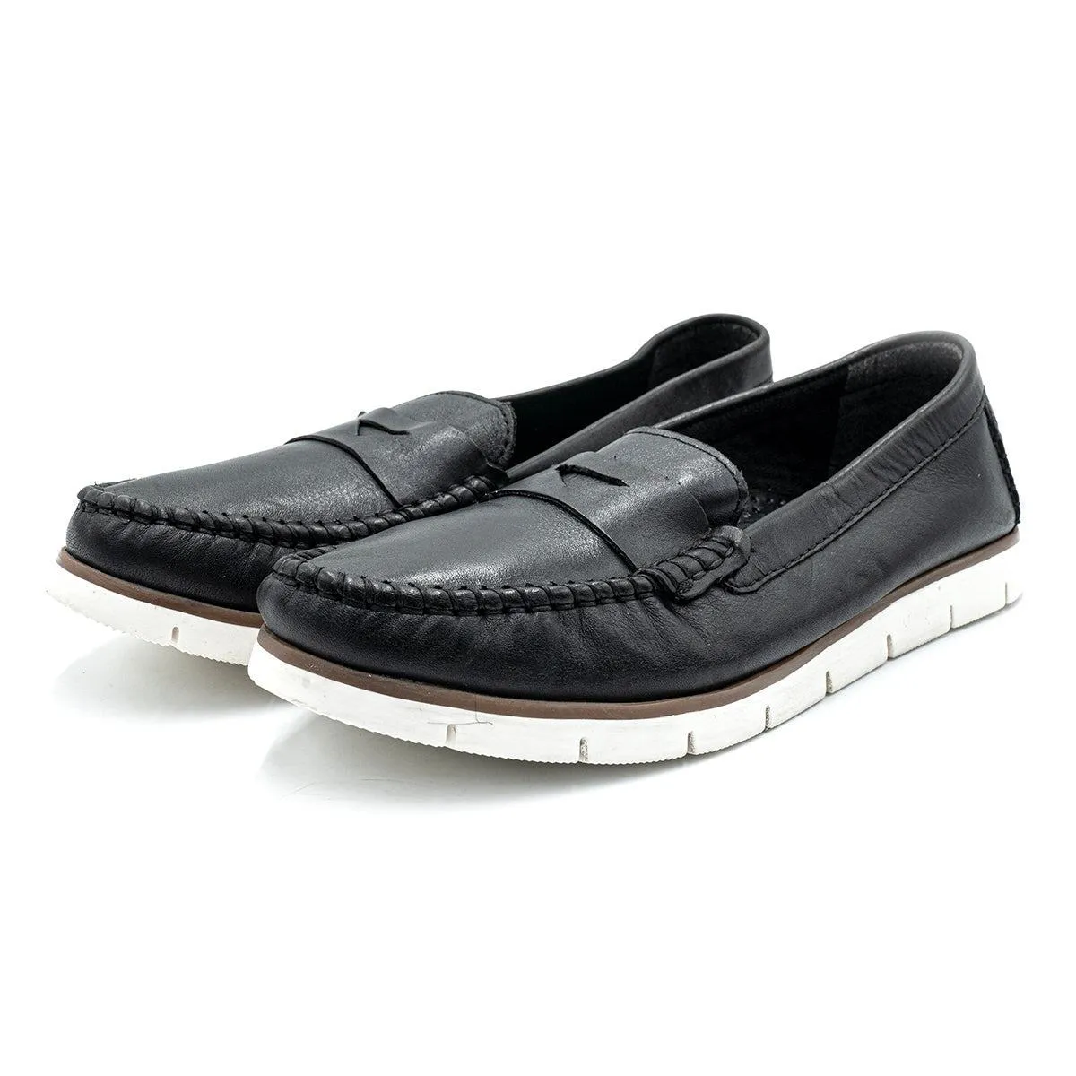 5Th Avenue Loafers Leather Black Colour For Women