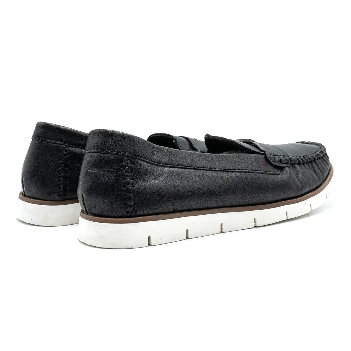 5Th Avenue Loafers Leather Black Colour For Women