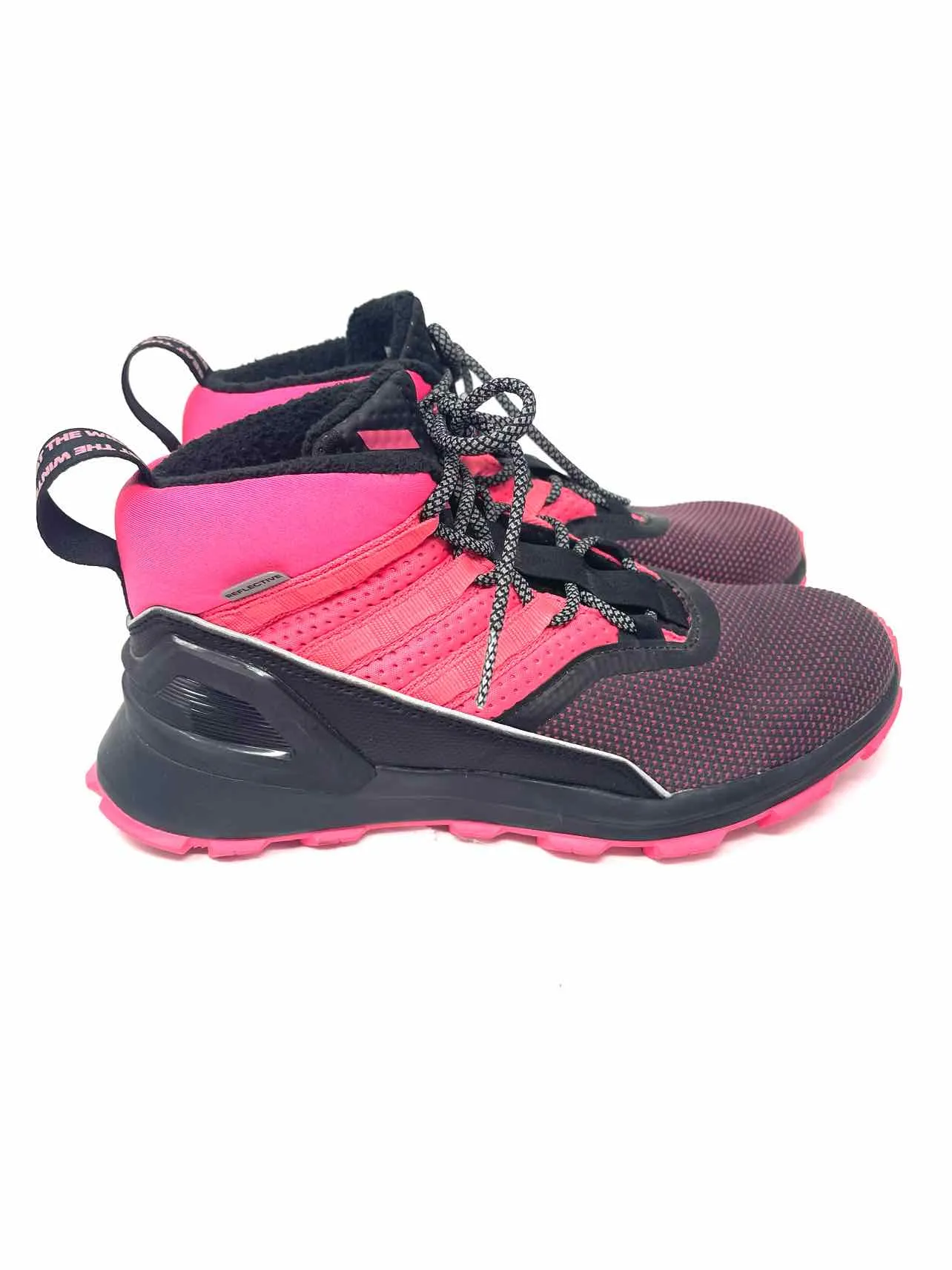 Adidas Size 6 Black/Pink Lace-Up Textured Shoes Sneakers