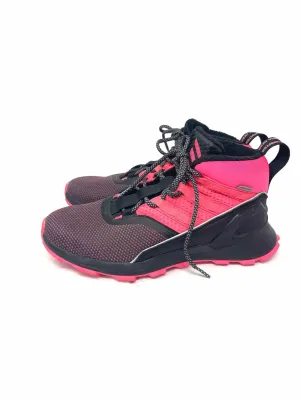Adidas Size 6 Black/Pink Lace-Up Textured Shoes Sneakers