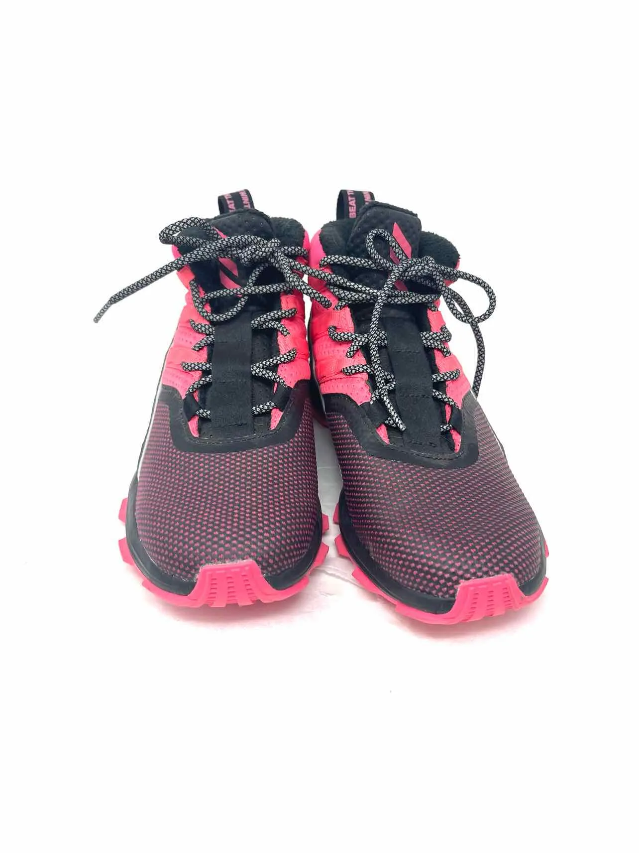 Adidas Size 6 Black/Pink Lace-Up Textured Shoes Sneakers