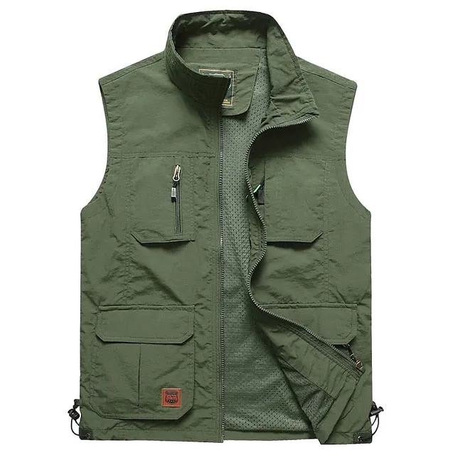 Adventure Fishing Vest with Tactical Features - Men's Sleeveless Jacket for Outdoor Activities