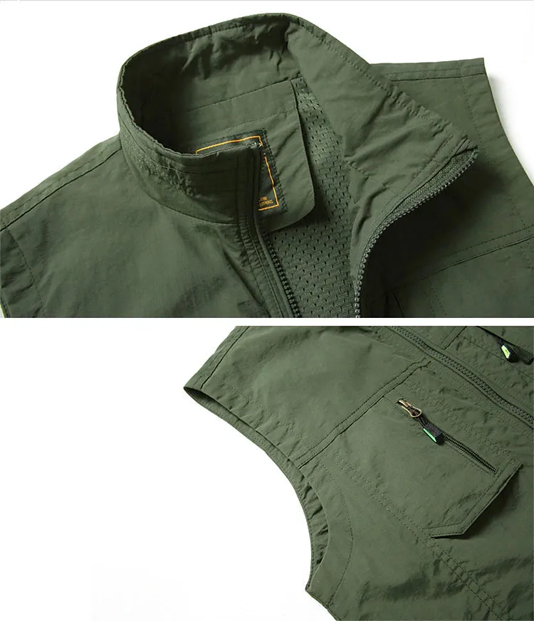 Adventure Fishing Vest with Tactical Features - Men's Sleeveless Jacket for Outdoor Activities