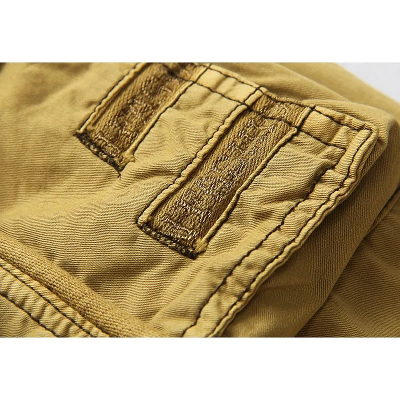 Adventure-Ready Men's Cargo Hiking Shorts - Army Green & Red
