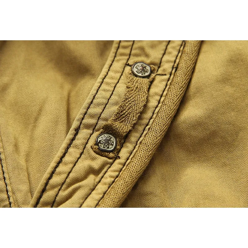 Adventure-Ready Men's Cargo Hiking Shorts - Army Green & Red