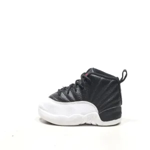 Air Jordan 12 Retro Sport Shoes Leather Black Color For Kids