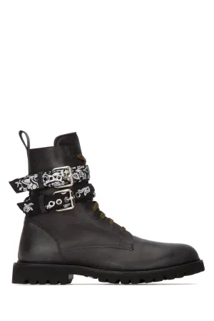 Amiri Buckle Trim Combat Boots