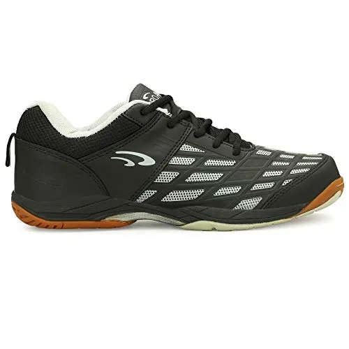 ASE Men's PRO Non-Marking Sole TRU Cushion TRU Shape Badminton Shoes Ideal for Badminton, Table Tennis, Volleyball (Black, 07)
