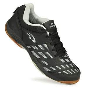 ASE Men's PRO Non-Marking Sole TRU Cushion TRU Shape Badminton Shoes Ideal for Badminton, Table Tennis, Volleyball (Black, 07)