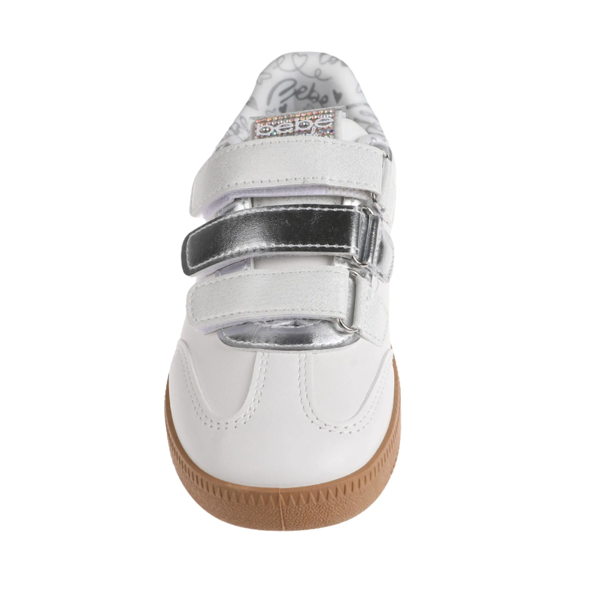 bebe Girls' Shoes - Sneakers for Girls, Low Top Metallic Flat Sneakers  for Little Kid/Big Kid