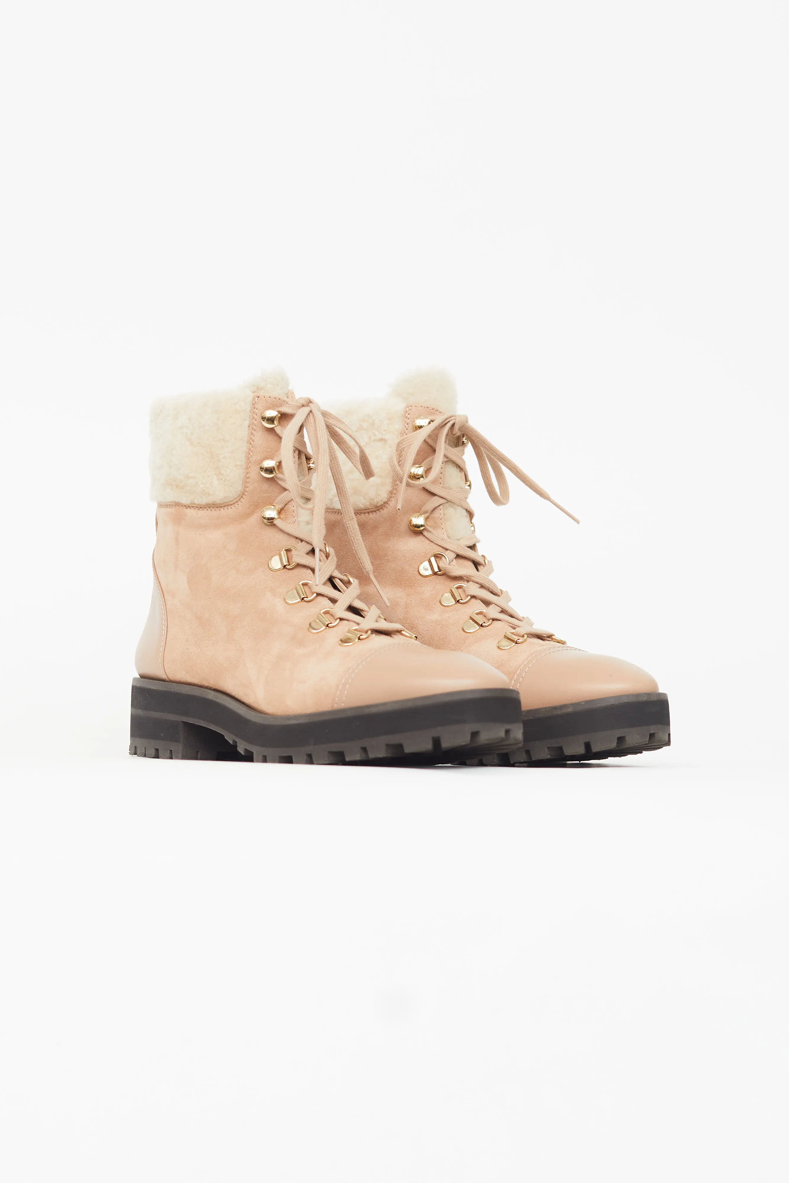 Beige Alpine Cozy Combat Boot