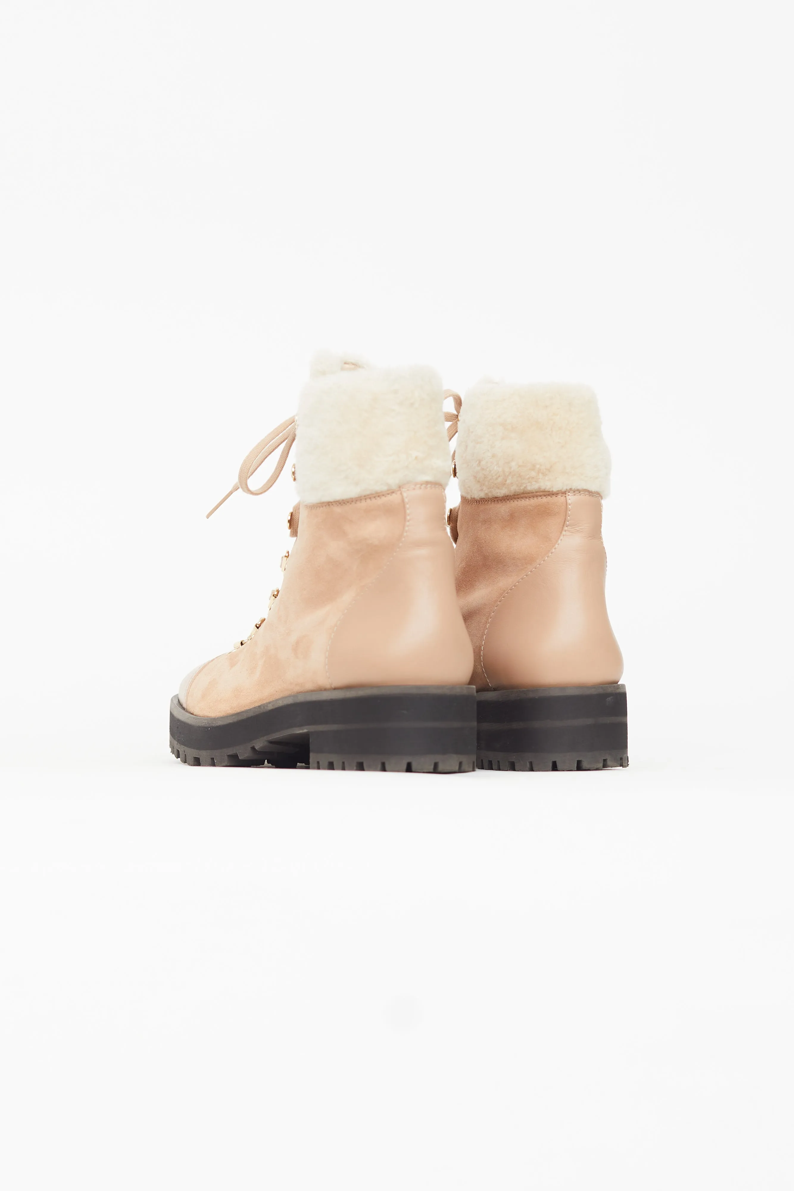 Beige Alpine Cozy Combat Boot