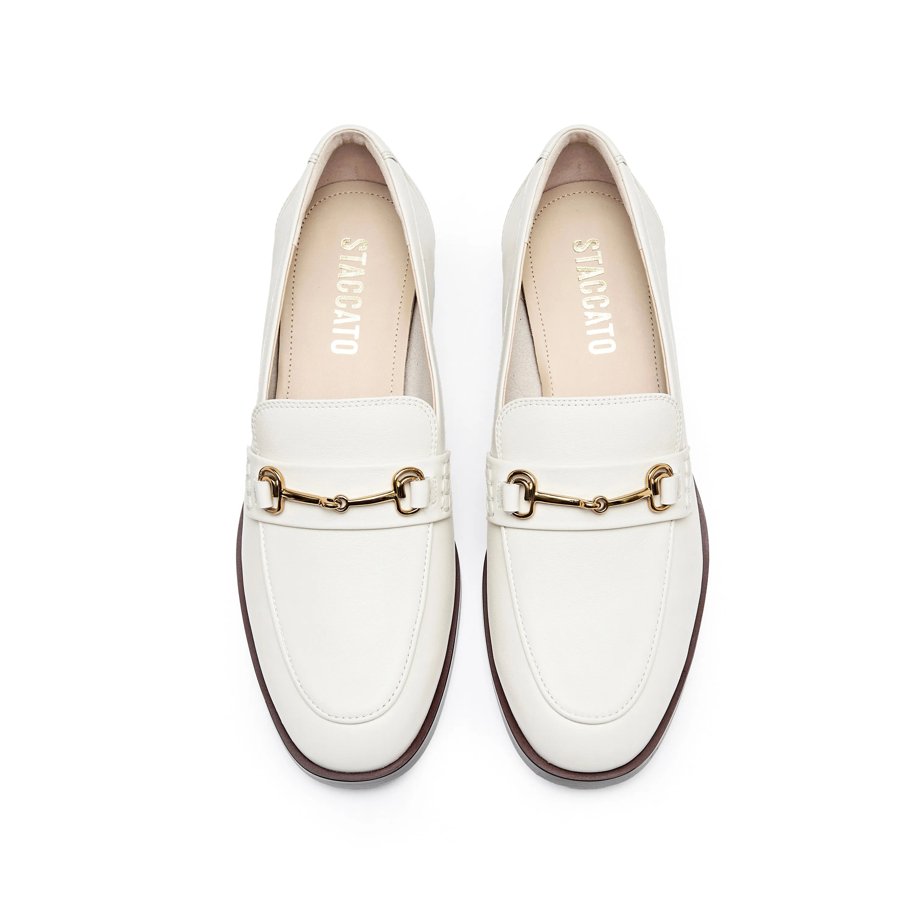 Beige Classic Horsebit Loafers