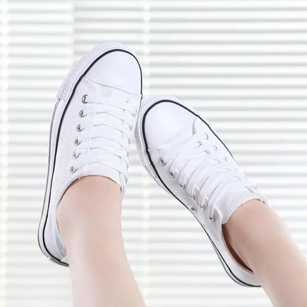 Big Size Canvas Candy Color Lace Up Casual Shoes