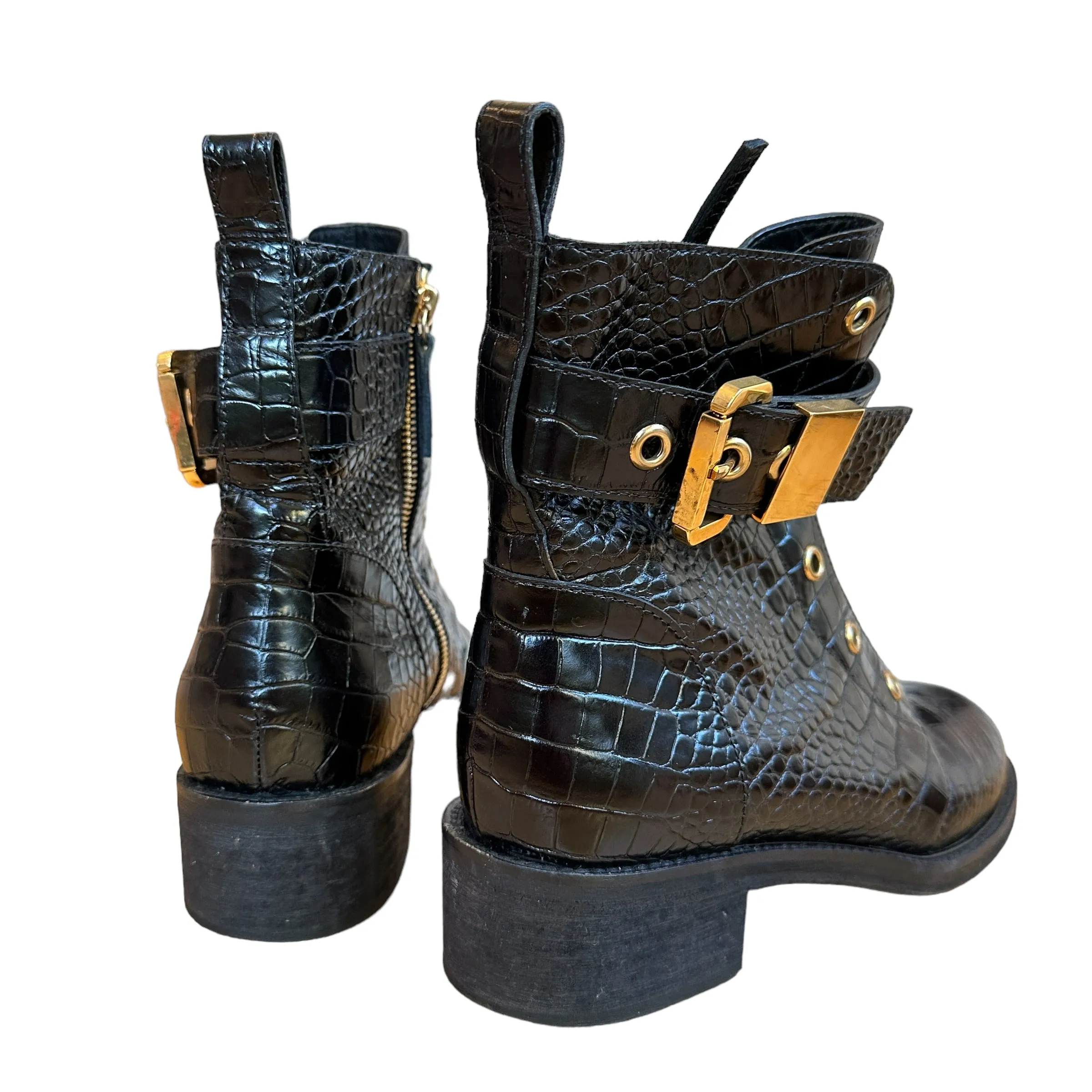 Black Combat Boots - 9