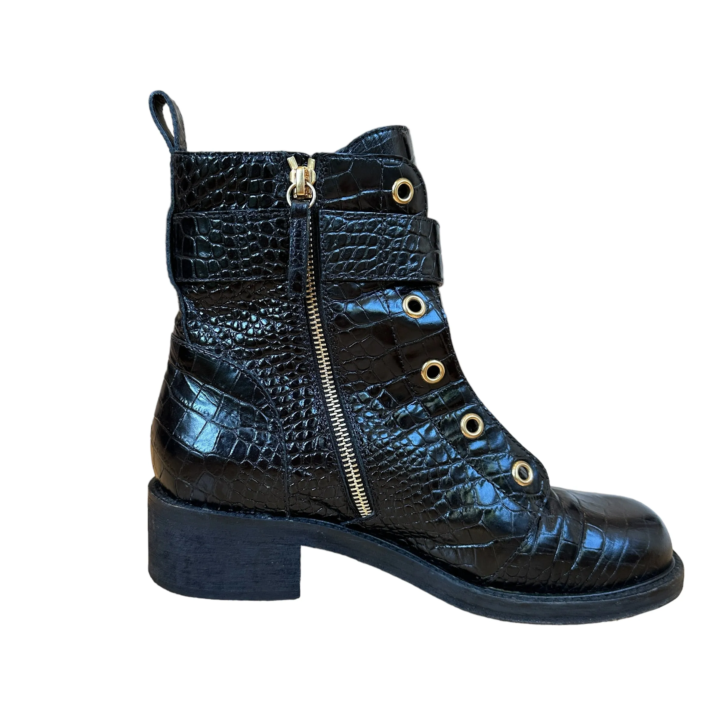 Black Combat Boots - 9