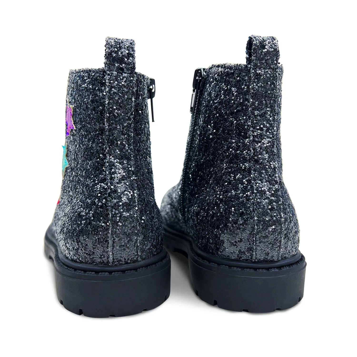 BLACK GLITTER STAR BOOT