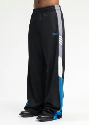 BLACK / GREY / BLUE WIDE LEG TRACKPANT