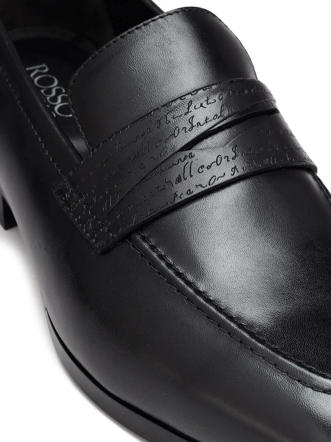 Black Signato Leather Loafers