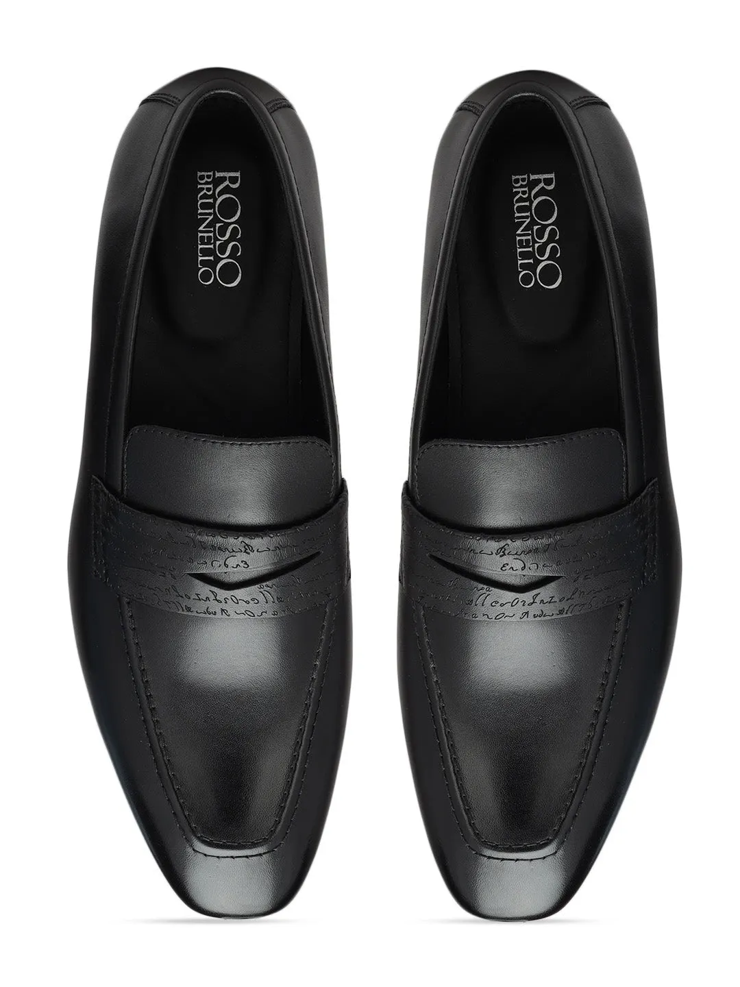 Black Signato Leather Loafers