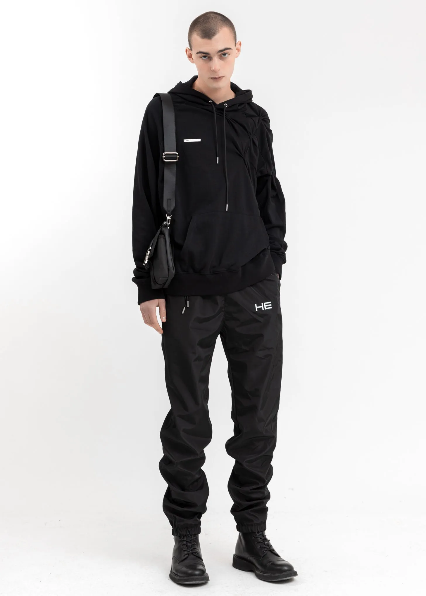 Black Track Pants w HE Logo