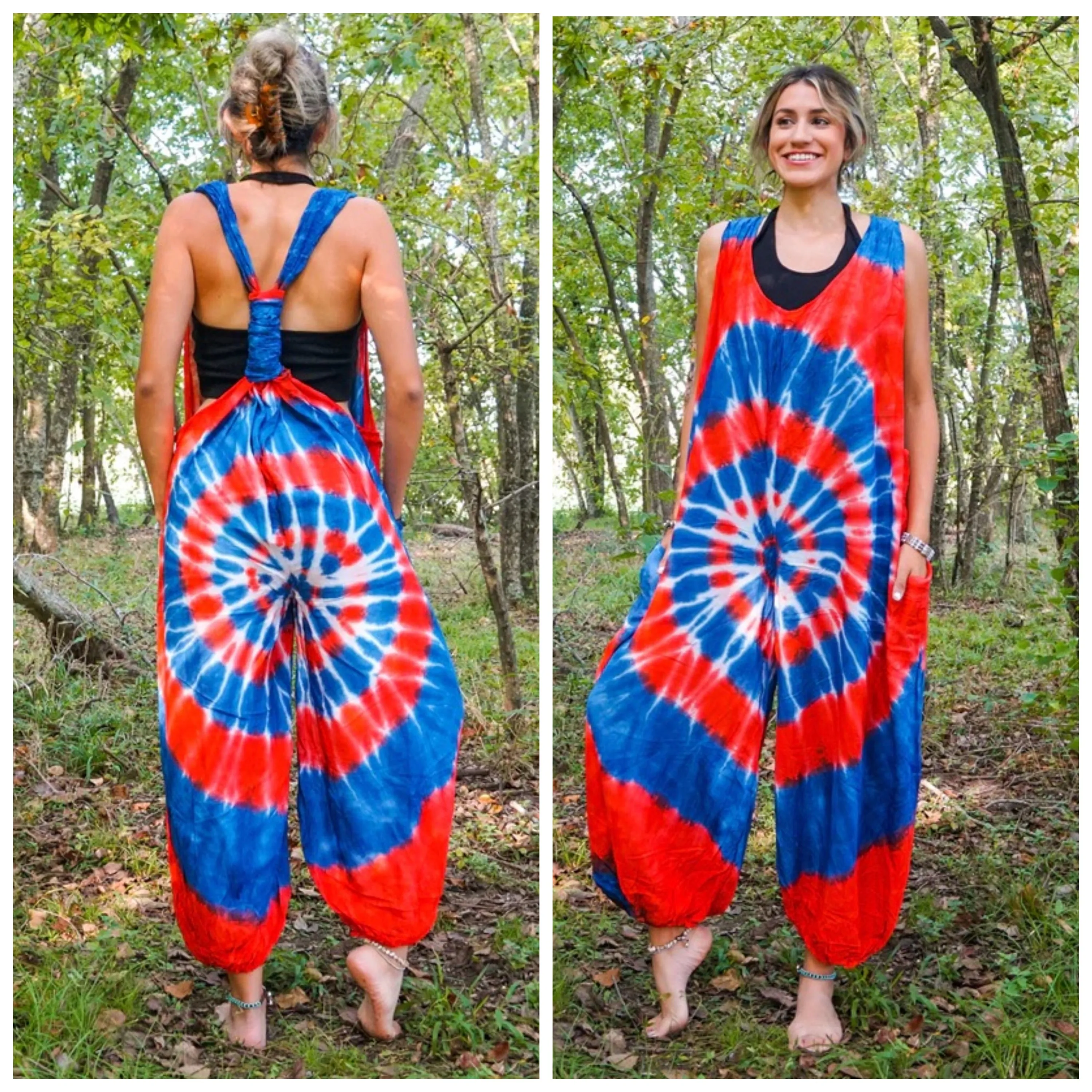 Bohemian Adventure Racerback Dungarees Jumpsuit Romper
