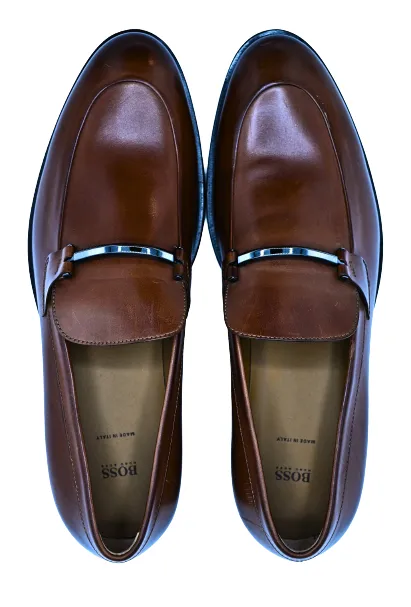 Boss Loafers In Portuguese Leather With Logo-engraved Hardware - TB0356