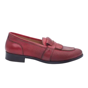BRD10690 Womens' Moccasin in Calf Leather Rosso (BRD10690)