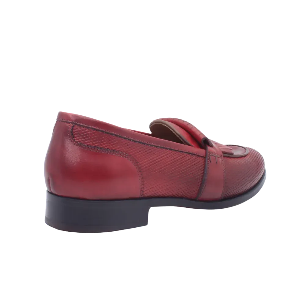 BRD10690 Womens' Moccasin in Calf Leather Rosso (BRD10690)