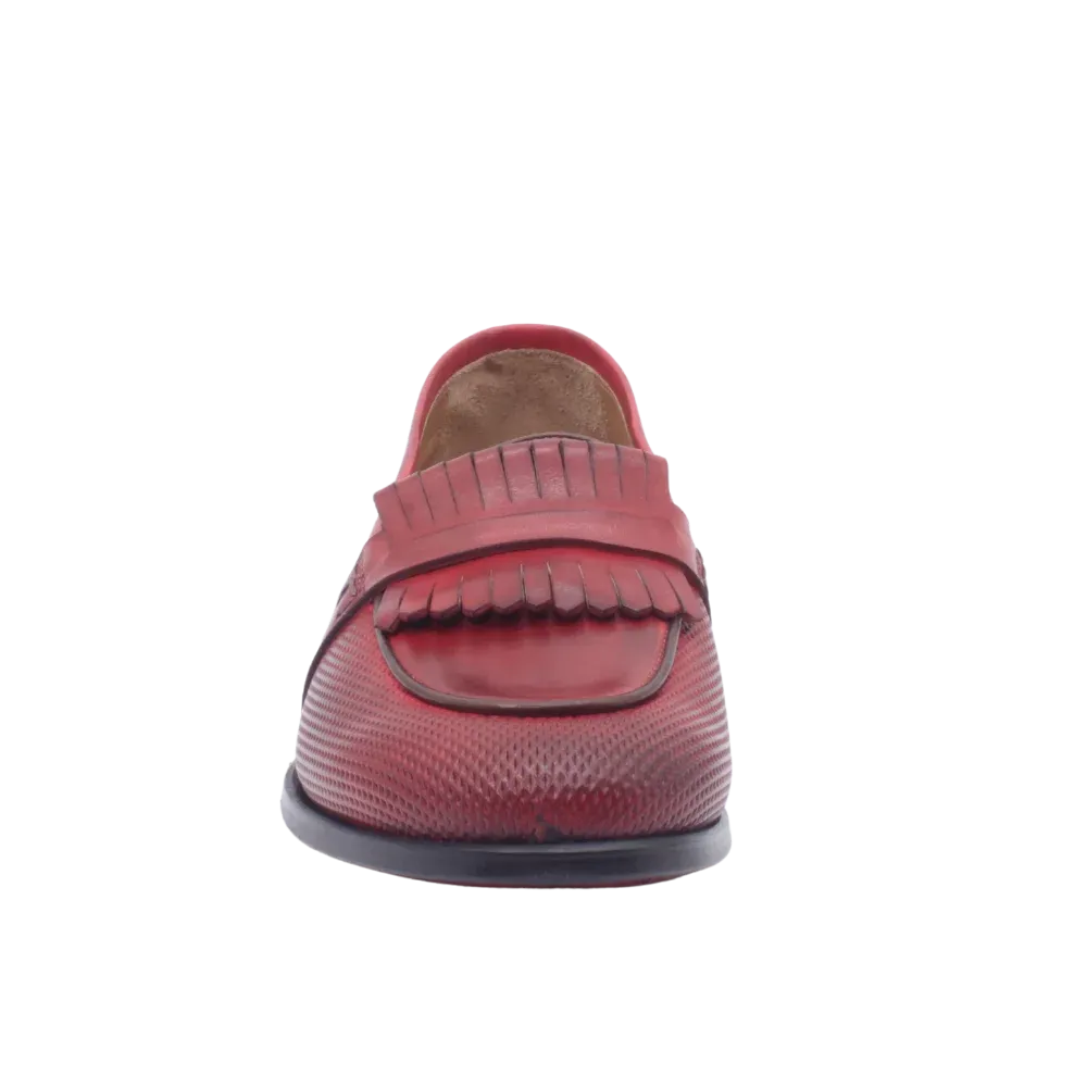 BRD10690 Womens' Moccasin in Calf Leather Rosso (BRD10690)