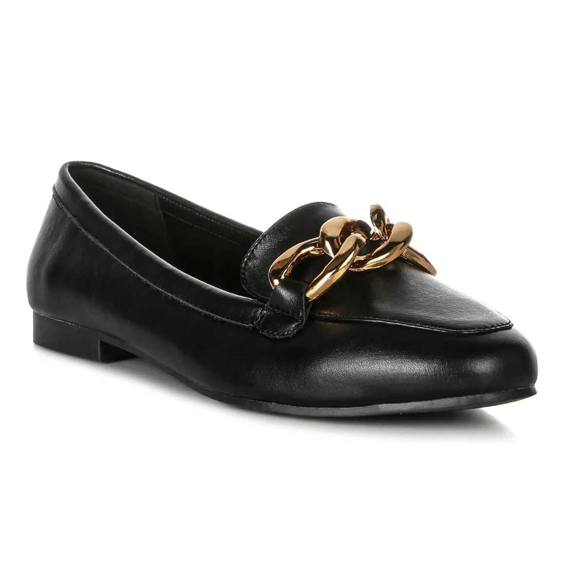 Chunky Metal Chain Loafers