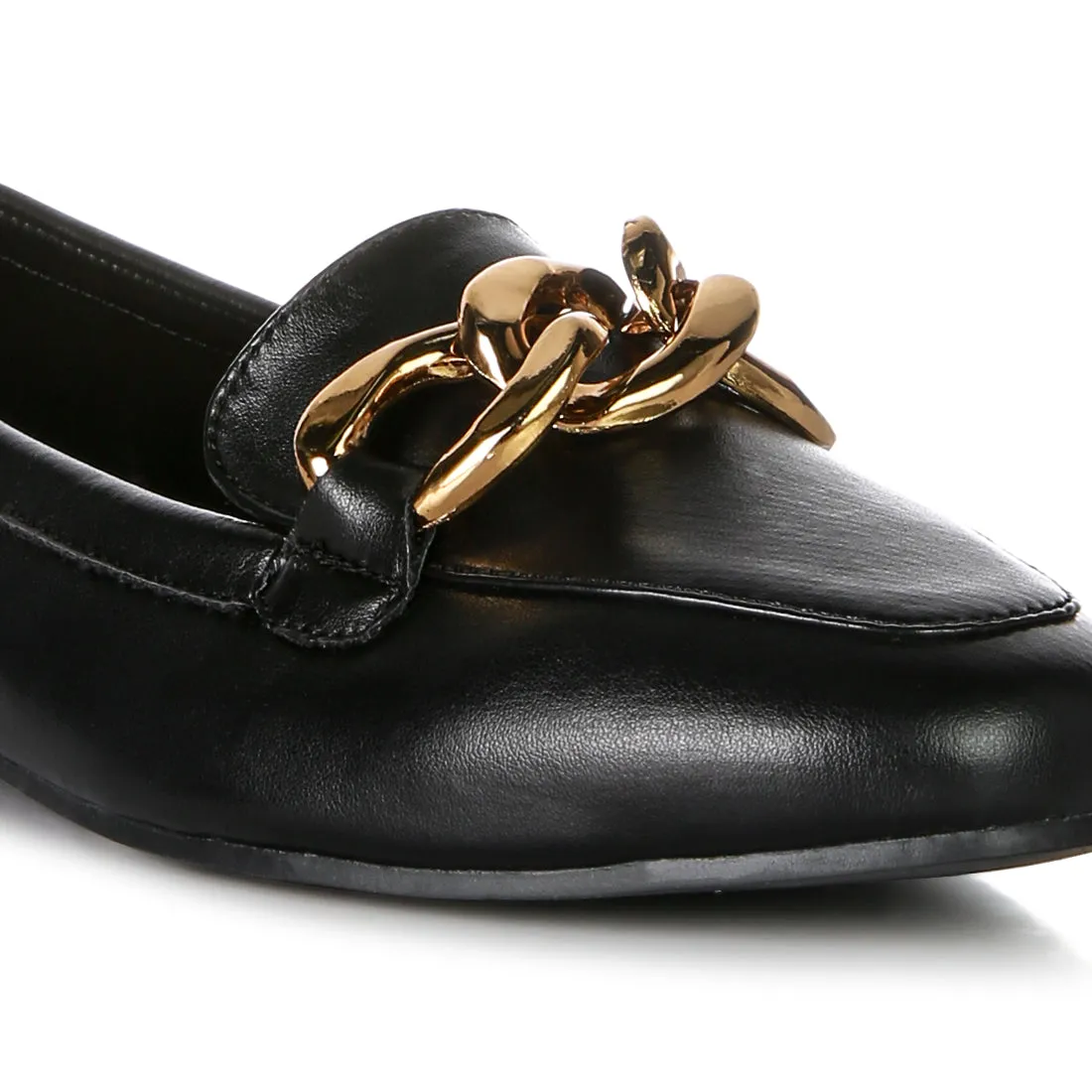 Chunky Metal Chain Loafers