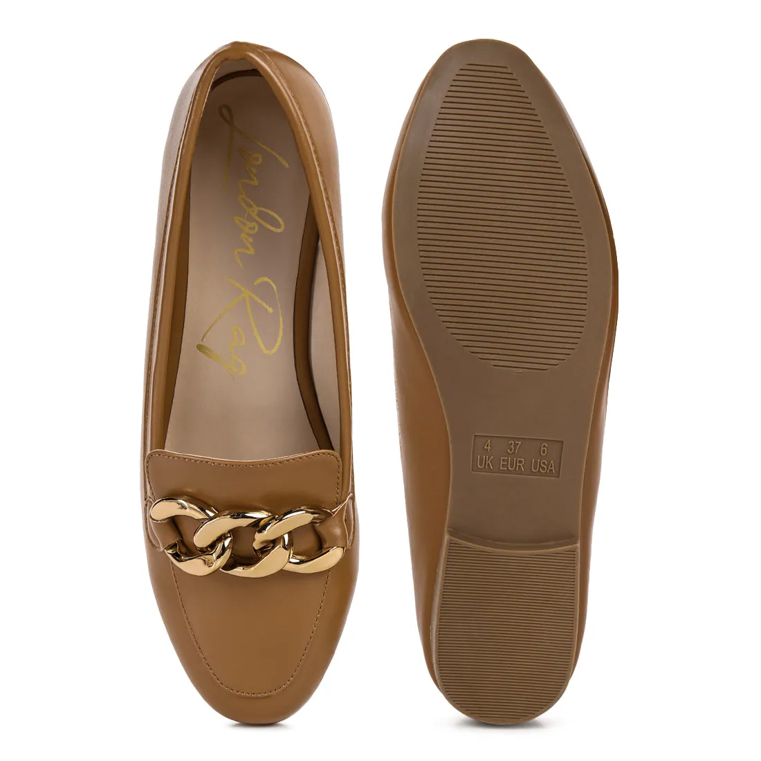 Chunky Metal Chain Loafers