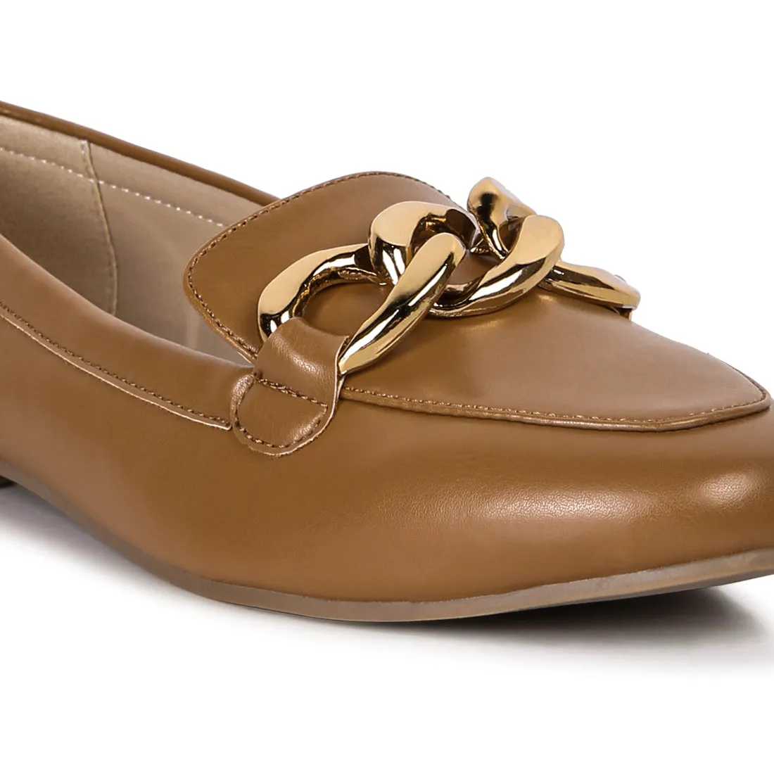 Chunky Metal Chain Loafers