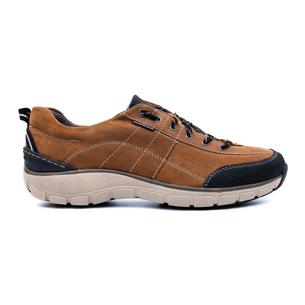 Clarks Wave Hiking Sport Shoes Leather Brown Colour For Men