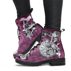 Combat Boots - Alice in Wonderland Gifts #64 Classic Series | Birthday Gifts, Gift Idea, Women's Boots, Custom Shoes, Vegan Shoes, 90s Boots