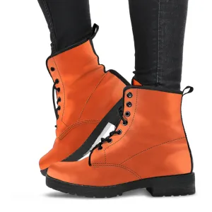 Combat Boots - Orange | Vegan Leather Lace Up Boots Women, Handmade Lace Up Boots, Women's Boots, Aesthetic Shoes, Sorority