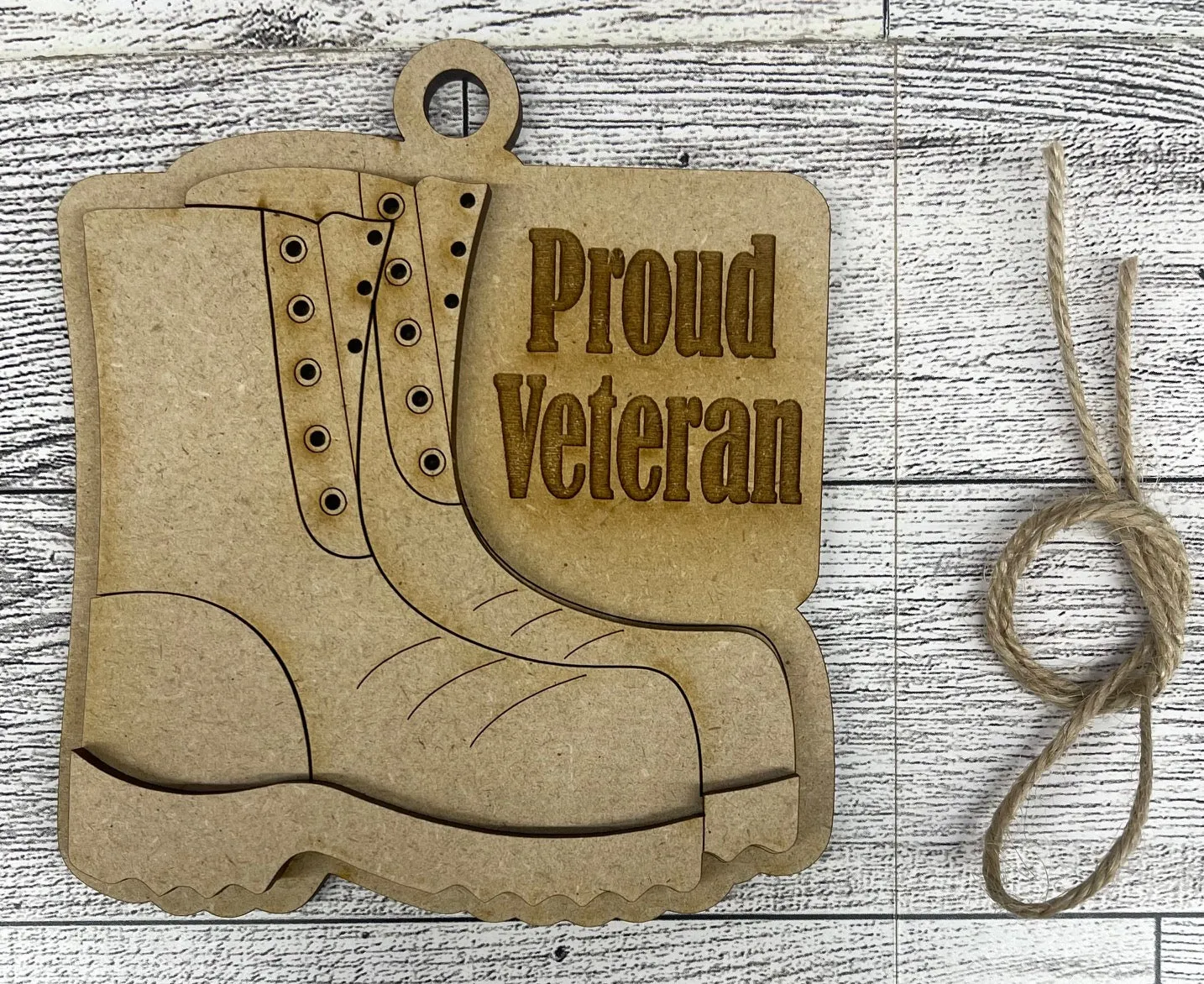 Combat Boots Ornament  cutouts - unpainted wooden cutouts, ready for you to paint (Copy)