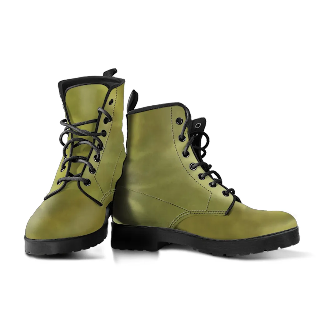 Combat Boots - Smoky Green | Boho Shoes, Handmade Lace Up Boots, Vegan Leather Lace Up Boots Women, Aesthetic Shoes, Sorority Shoes