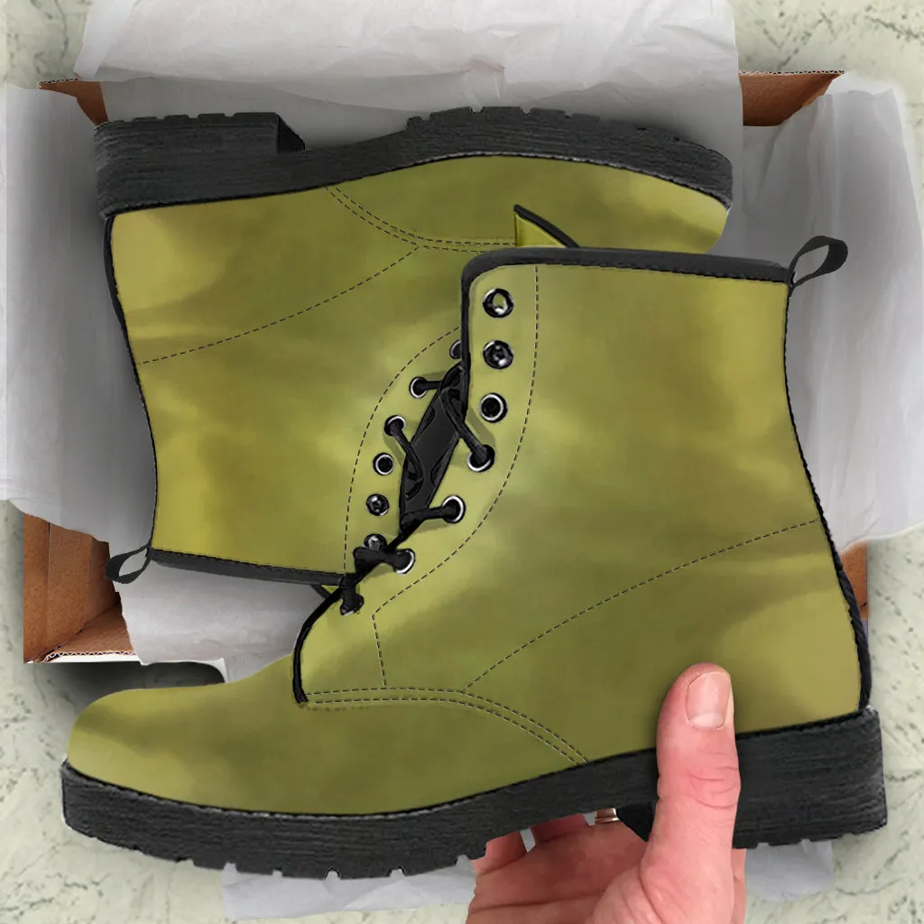 Combat Boots - Smoky Green | Boho Shoes, Handmade Lace Up Boots, Vegan Leather Lace Up Boots Women, Aesthetic Shoes, Sorority Shoes