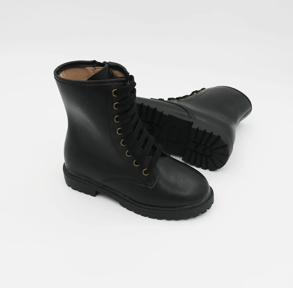 Combat Boots - Smooth Leather - Black