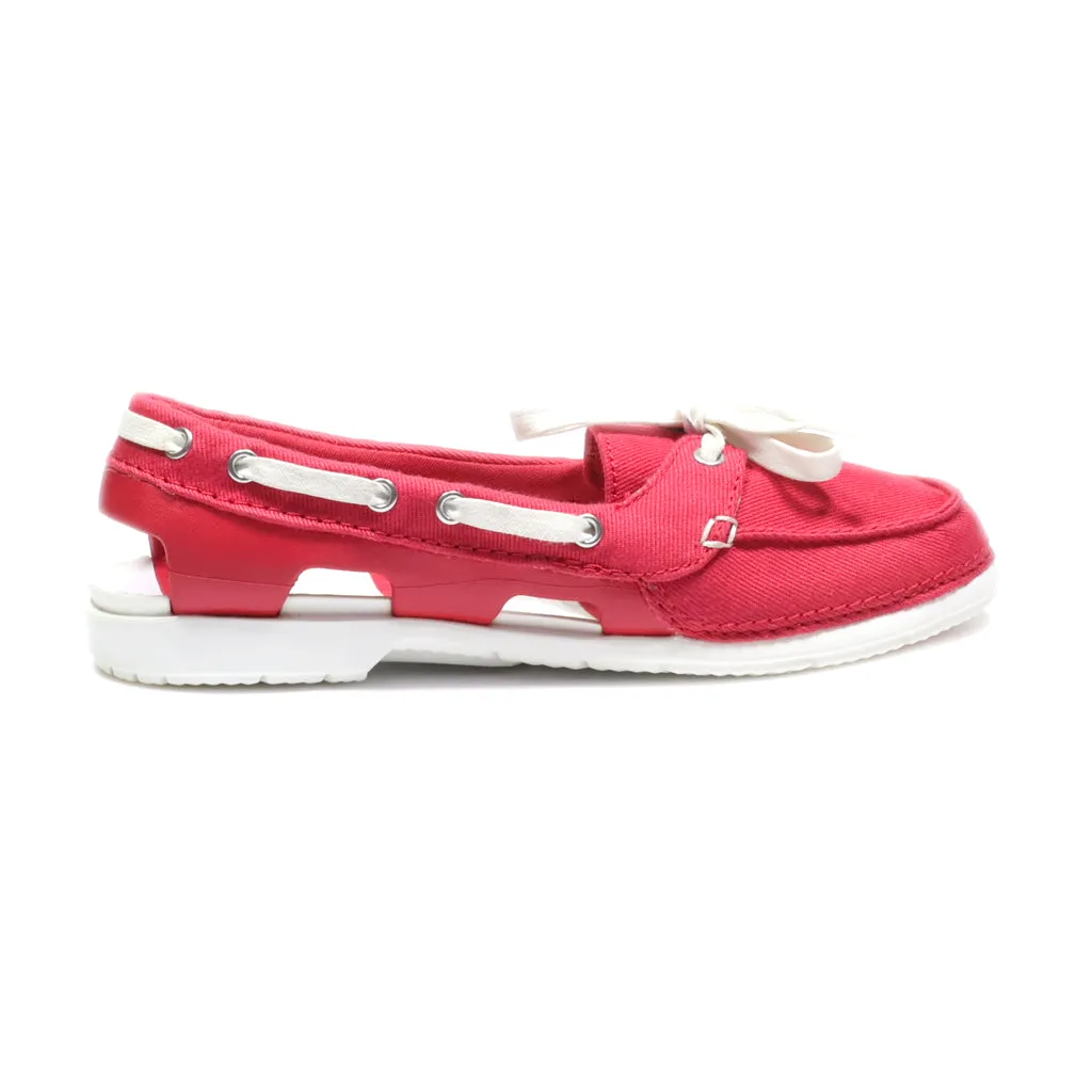 Crocs Loafers Leather Red Colour For Women