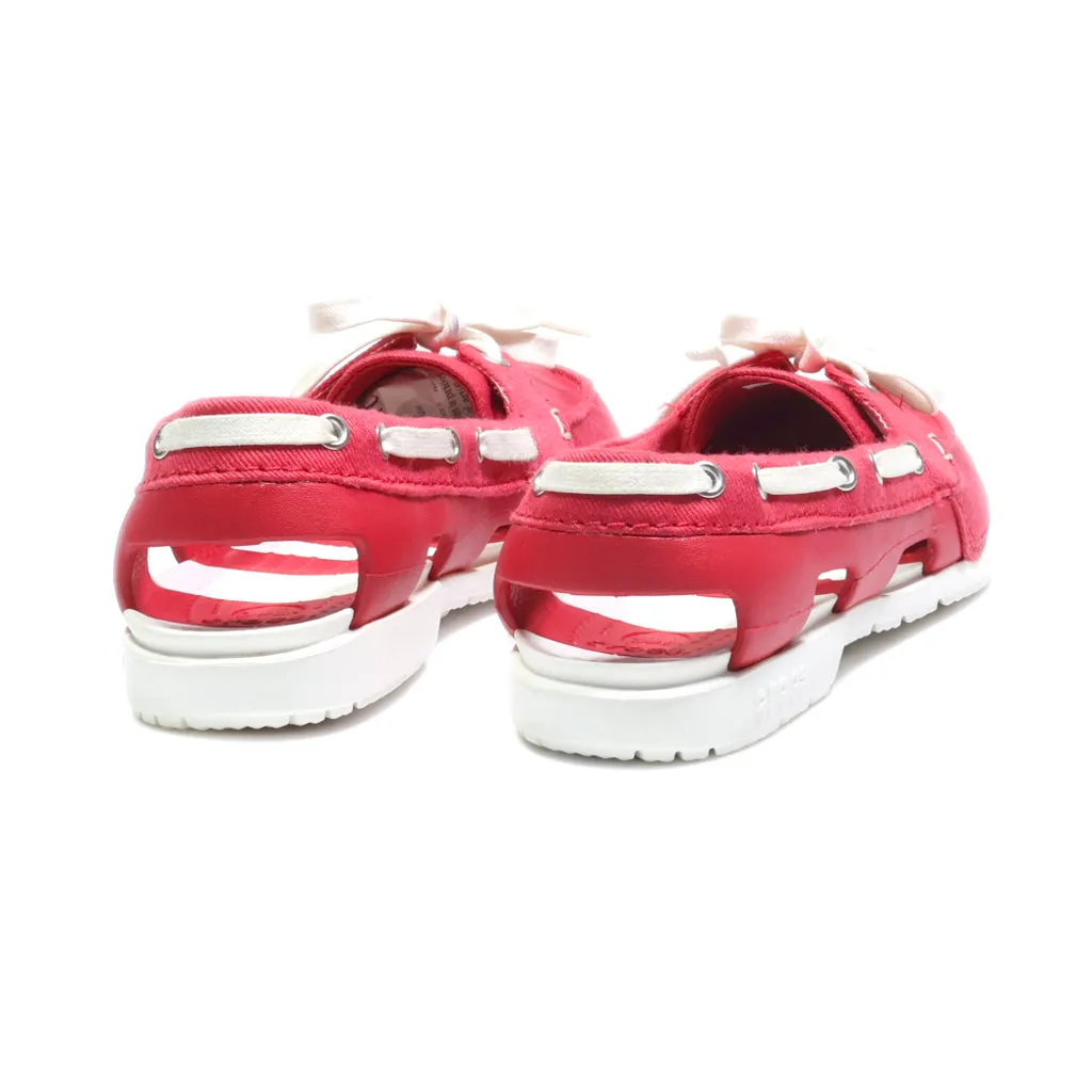Crocs Loafers Leather Red Colour For Women
