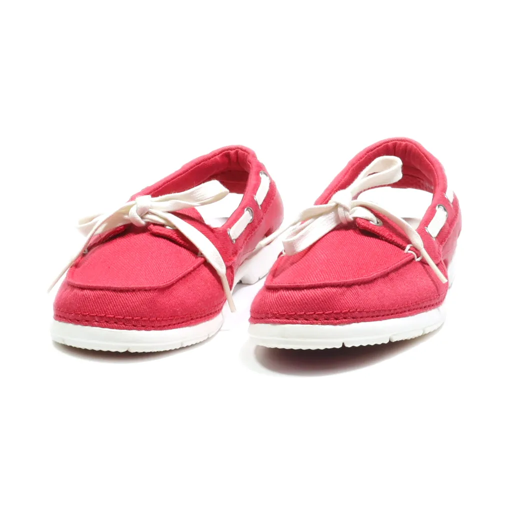 Crocs Loafers Leather Red Colour For Women