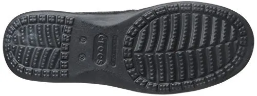 crocs Men's Santa Cruz 2 Luxe Leather M Slip-On Loafer, Black/Black, 11 M US