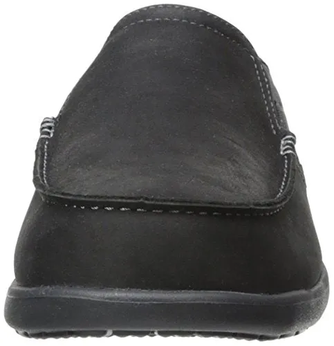 crocs Men's Santa Cruz 2 Luxe Leather M Slip-On Loafer, Black/Black, 11 M US